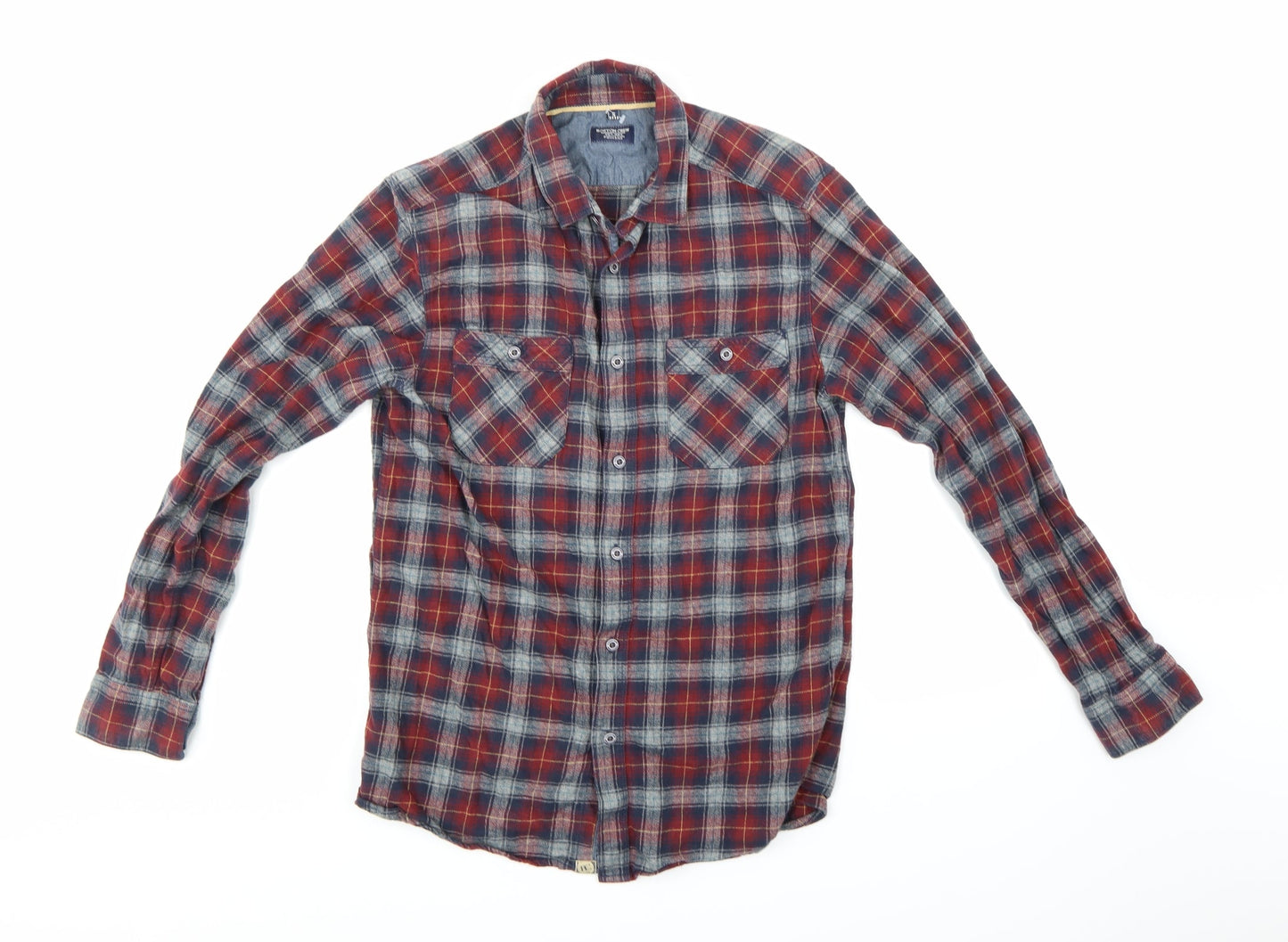 Mens UK Size S Boston Crew Blue  Button-Up Long Sleeve Casual Shirt