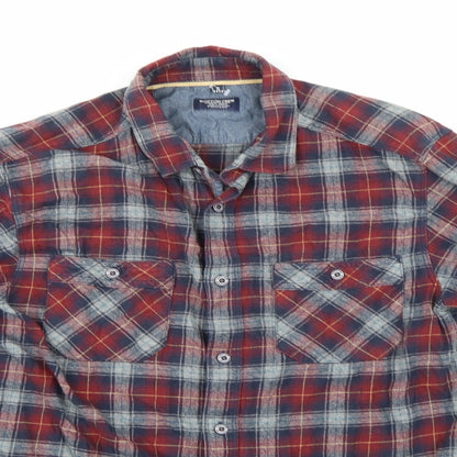 Mens UK Size S Boston Crew Blue  Button-Up Long Sleeve Casual Shirt