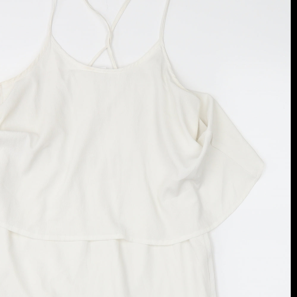 Womens UK Size XS VERO MODA White Basic Blouse