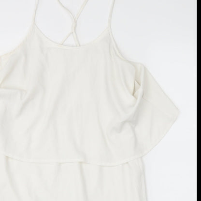 Womens UK Size XS VERO MODA White Basic Blouse
