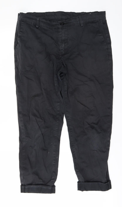 Mens UK Size S Preworn Regular Fit Straight Black Jeans