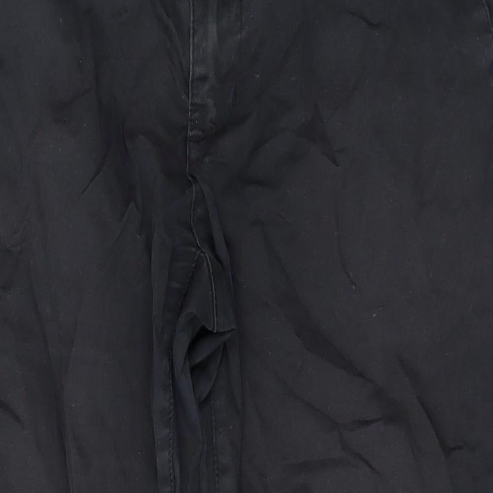 Mens UK Size S Preworn Regular Fit Straight Black Jeans