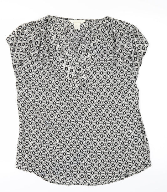 Womens UK Size 8 H&M Black Basic T-Shirt