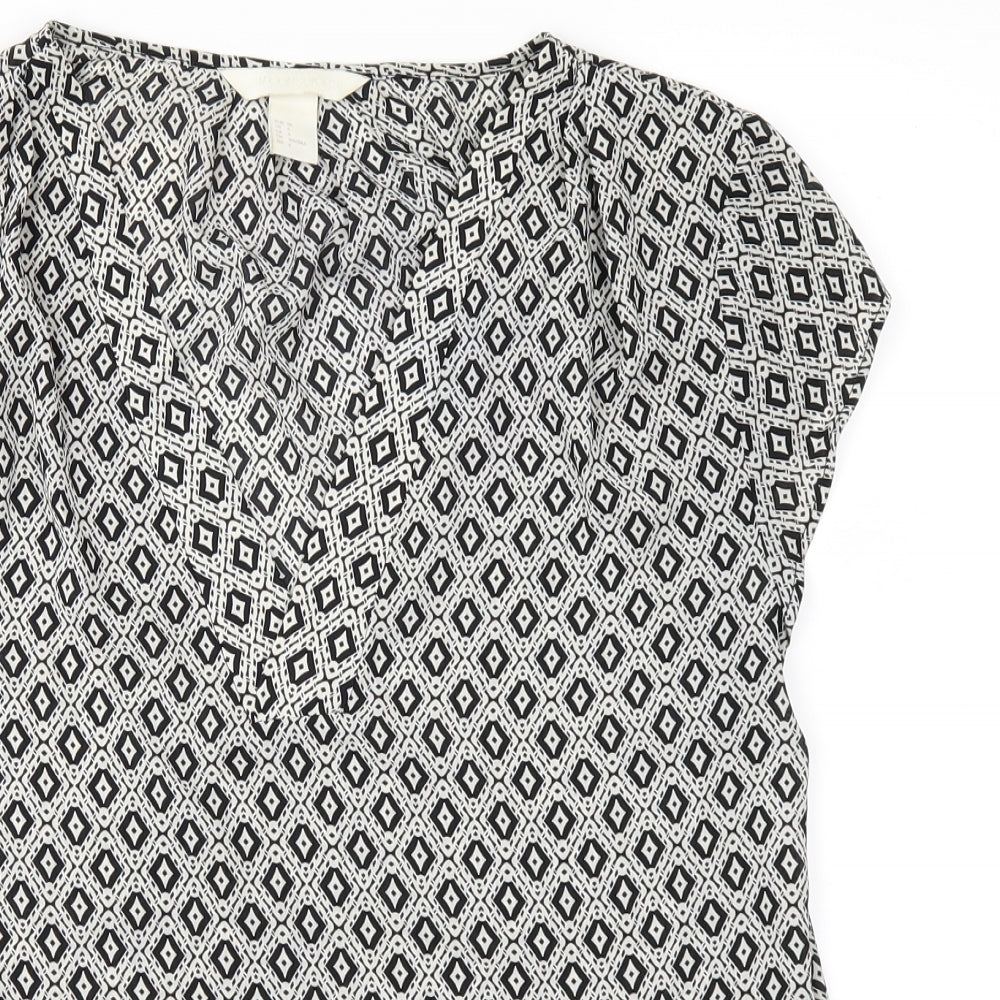 Womens UK Size 8 H&M Black Basic T-Shirt