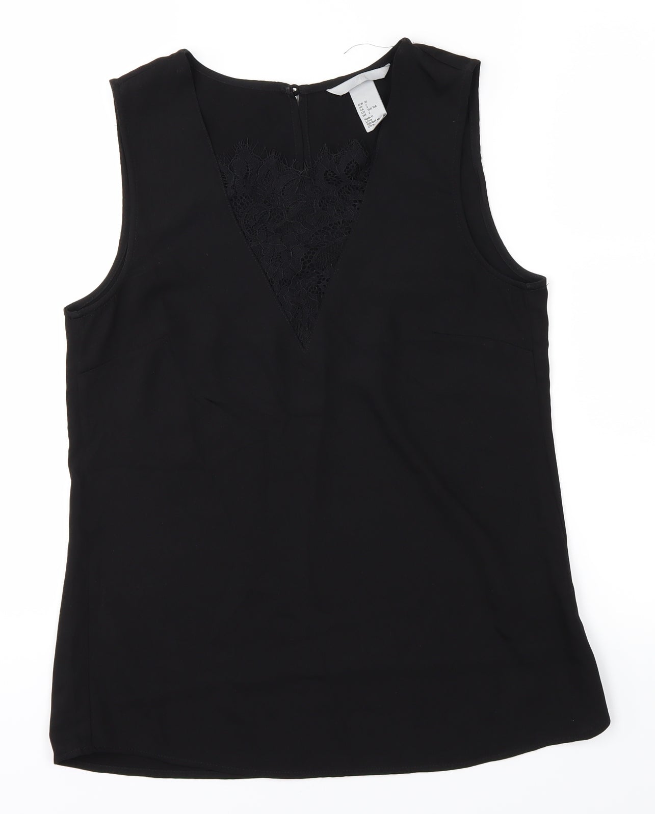 Womens UK Size 4 H&M Black Basic T-Shirt