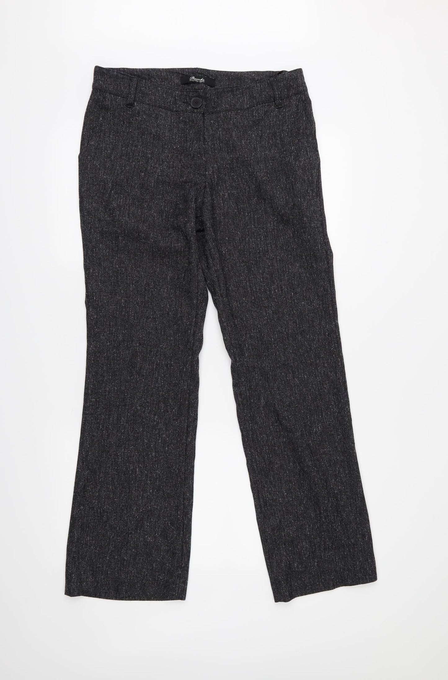 Womens UK Size 10 Peacocks Regular Fit  Grey Trousers