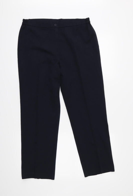 Womens UK Size 10 Gerard Regular Fit Cropped Blue Trousers