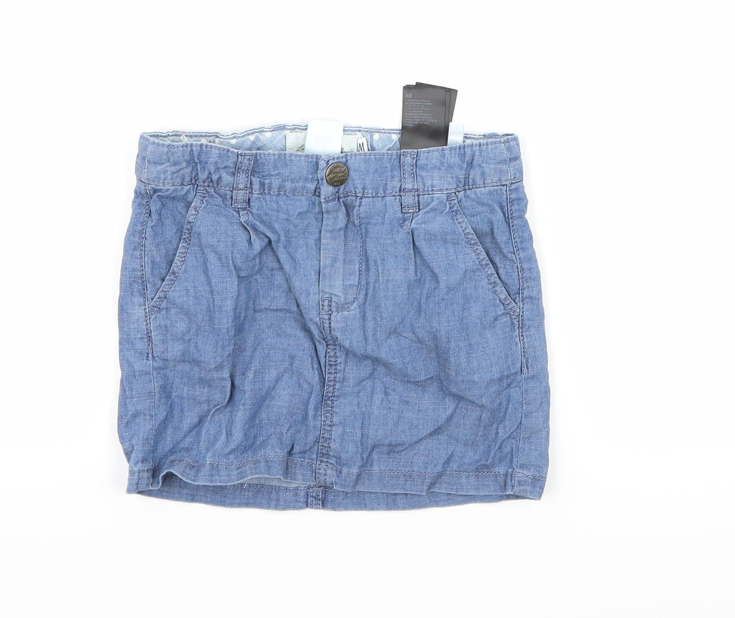 H&M Girls Blue  Denim A-Line Skirt Size 6-7 Years