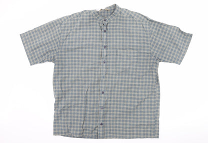 Stone River Mens Blue Check   Button-Up Size XL