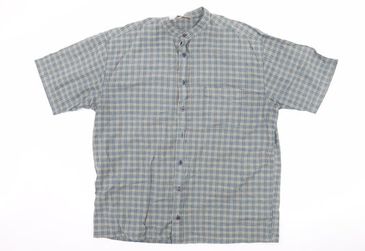 Stone River Mens Blue Check   Button-Up Size XL