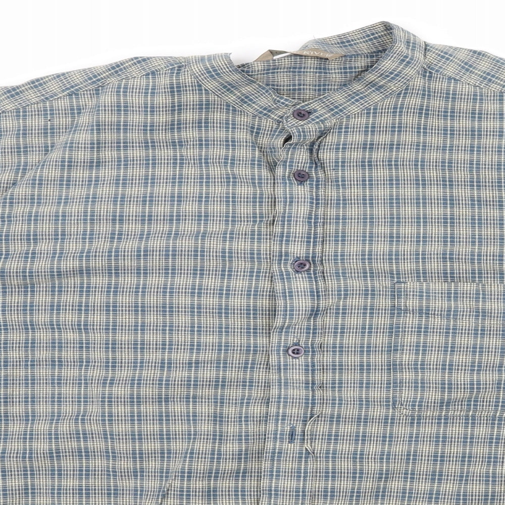Stone River Mens Blue Check   Button-Up Size XL