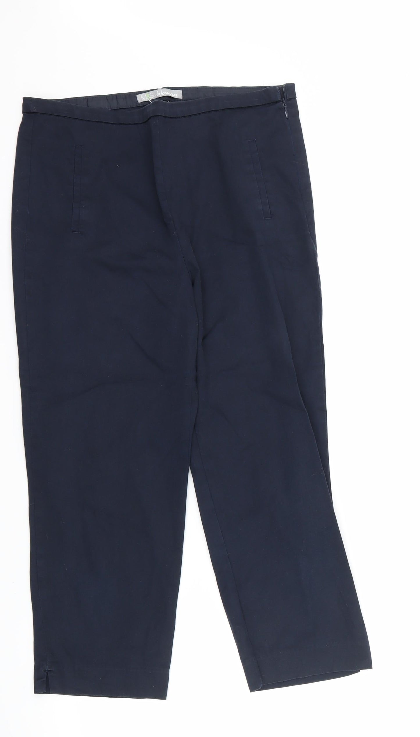 Womens UK Size 10 Marks and Spencer Regular Fit  Blue Trousers