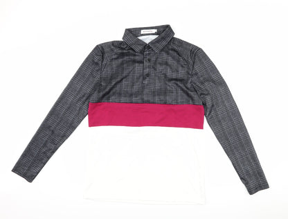 Order Plus Mens Grey Houndstooth   Polo Size S