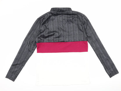 Order Plus Mens Grey Houndstooth   Polo Size S