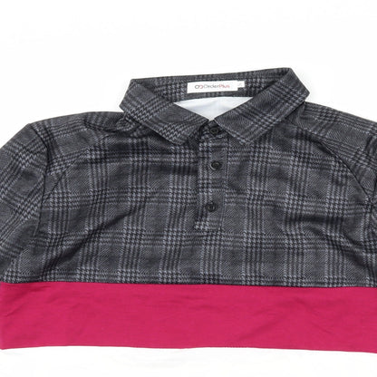 Order Plus Mens Grey Houndstooth   Polo Size S