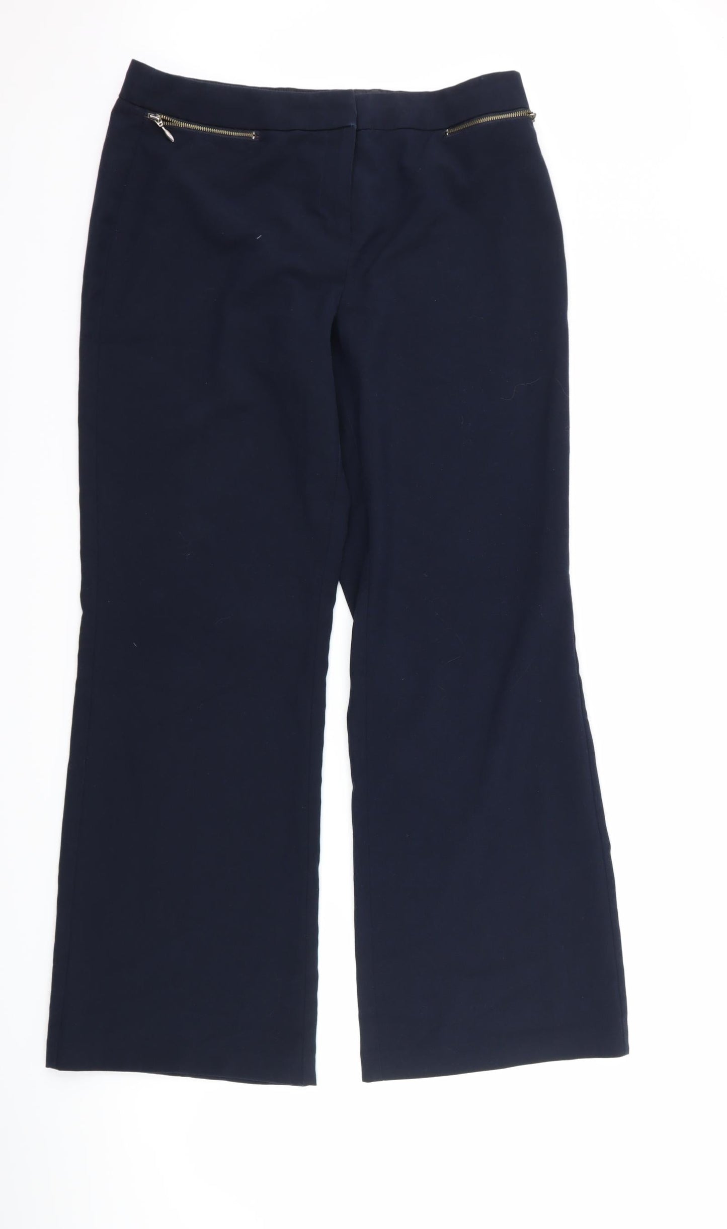 Womens UK Size 12 Marks and Spencer Regular Fit  Blue Trousers
