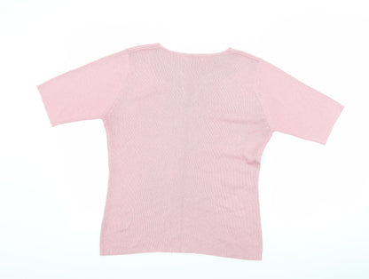 Womens UK Size 10 Berkertex Pink Basic T-Shirt
