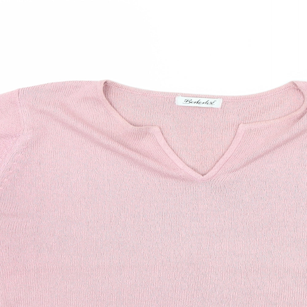 Womens UK Size 10 Berkertex Pink Basic T-Shirt
