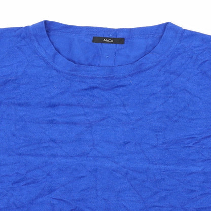 Womens UK Size 16 M&Co Blue Basic T-Shirt