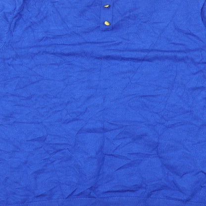 Womens UK Size 16 M&Co Blue Basic T-Shirt