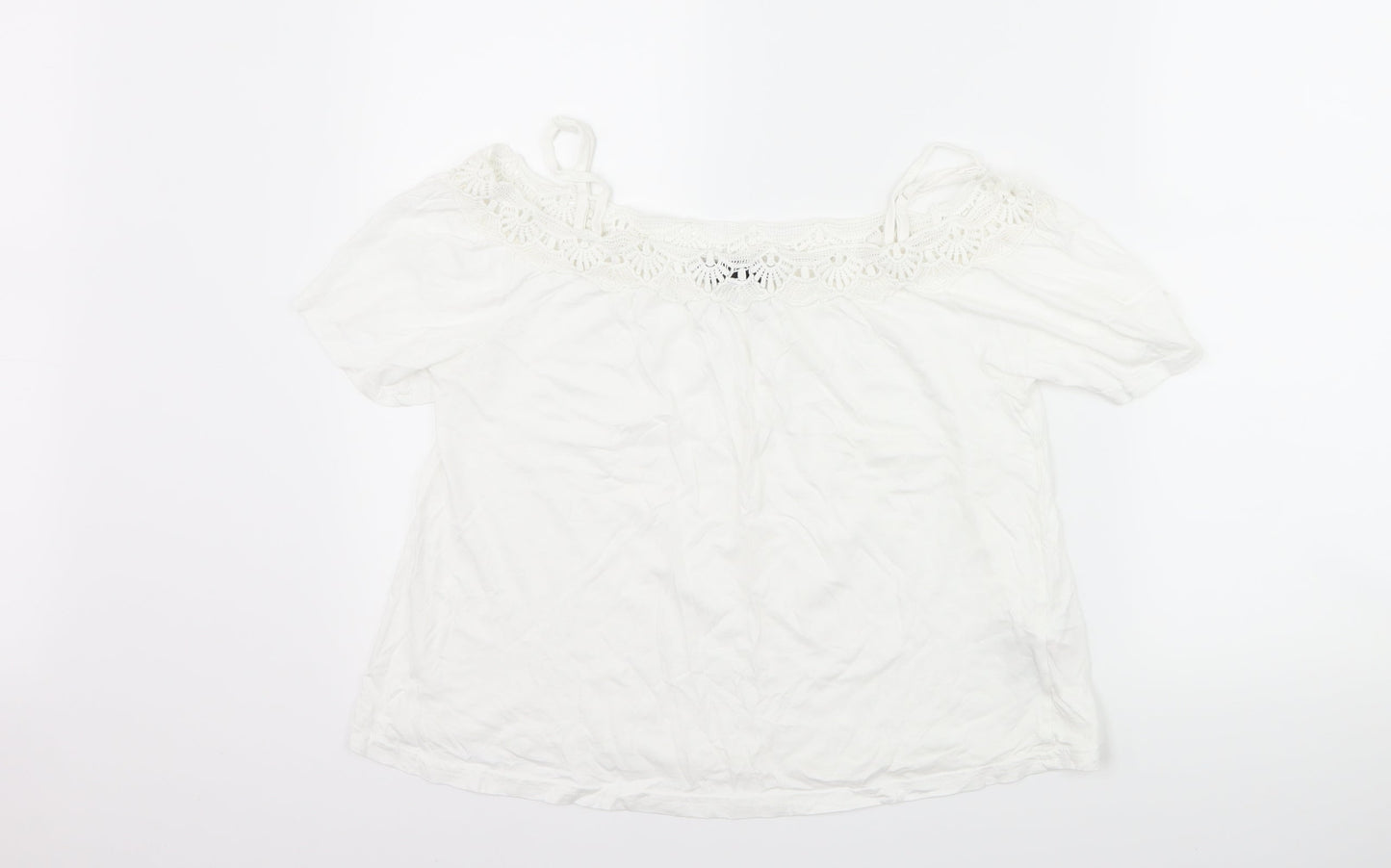 Womens UK Size 6 New Look White Basic T-Shirt