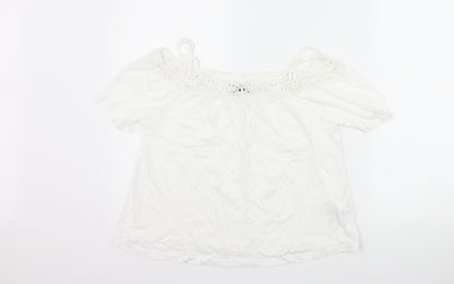 Womens UK Size 6 New Look White Basic T-Shirt