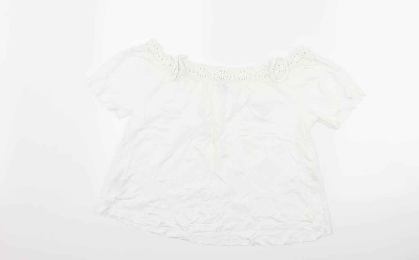 Womens UK Size 6 New Look White Basic T-Shirt