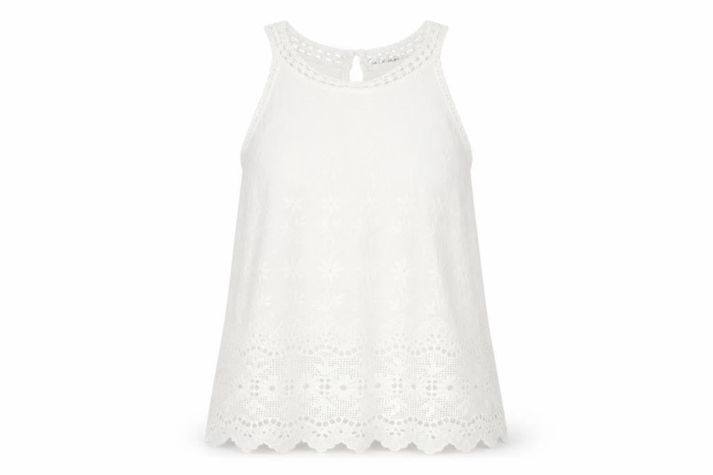 Womens UK Size 12 Miss Selfridge White Basic Tank