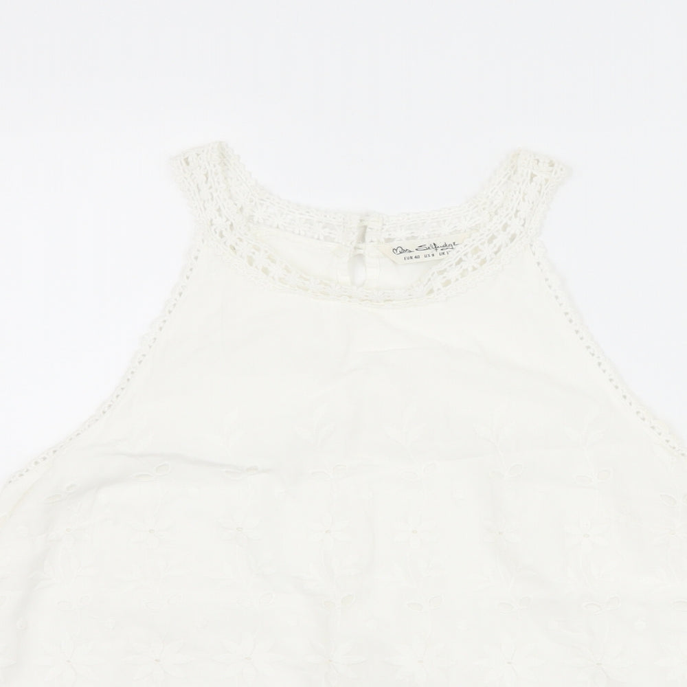 Womens UK Size 12 Miss Selfridge White Basic Tank