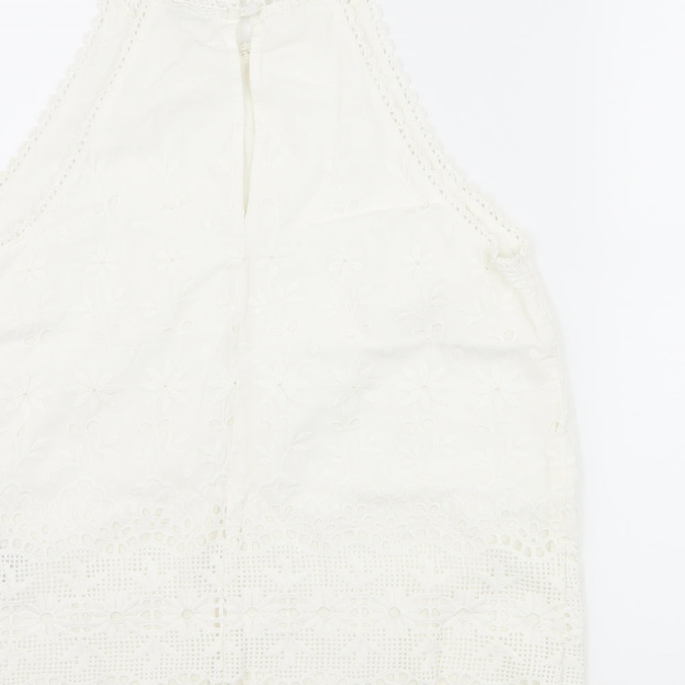 Womens UK Size 12 Miss Selfridge White Basic Tank