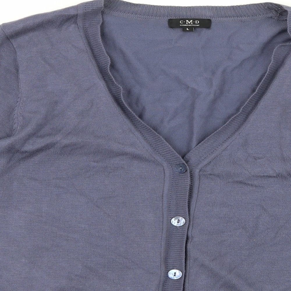 C.M.D Womens Blue   Cardigan Jumper Size L