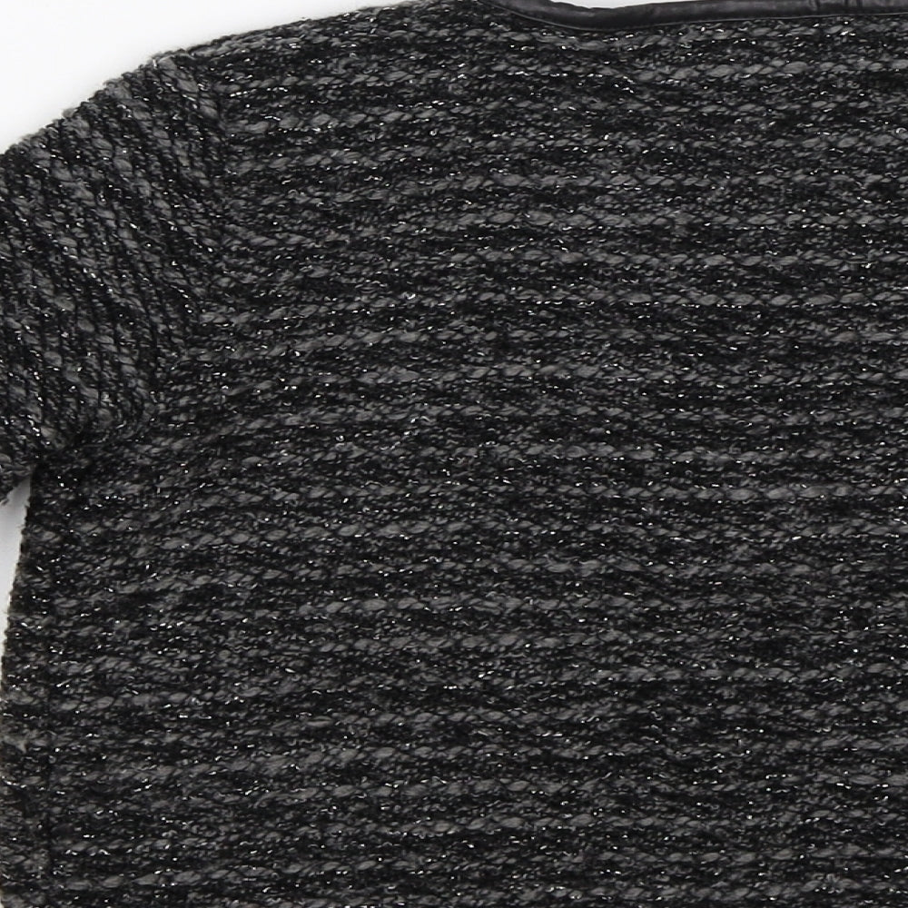 SOPHIE SCHNOOR Girls Grey Striped  Cardigan Jumper Size 9 Years
