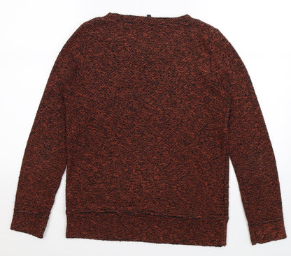 NEXT Womens Brown Floral Knit Pullover Jumper Size 8  - lace detail