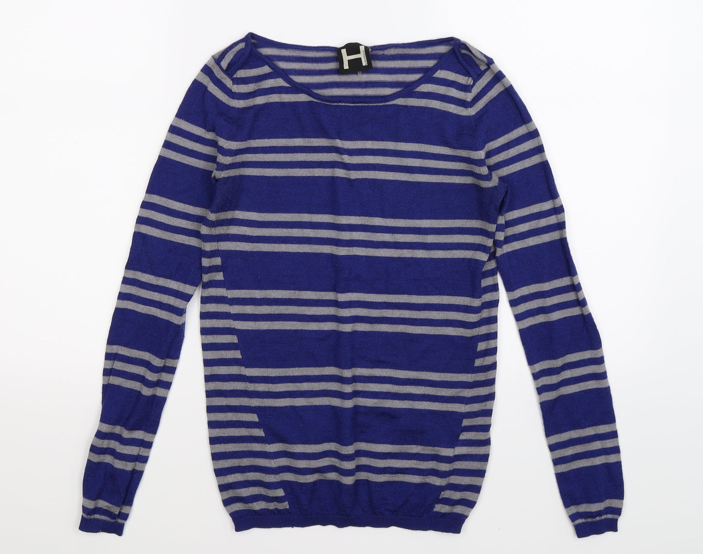 Bordeaux Womens Blue Striped Knit Pullover Jumper Size XS