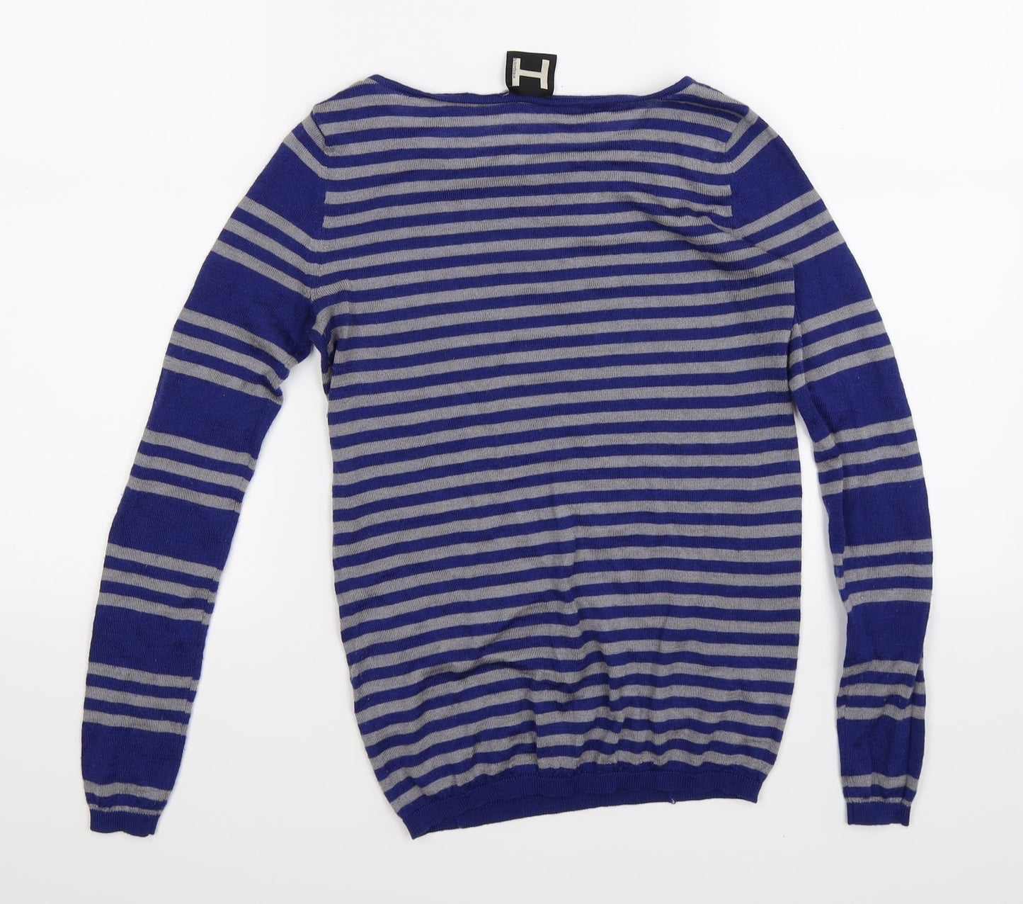 Bordeaux Womens Blue Striped Knit Pullover Jumper Size XS