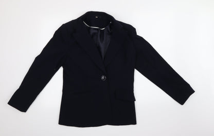 Womens UK Size 10 Style By Ewm Regular Blue Blazer