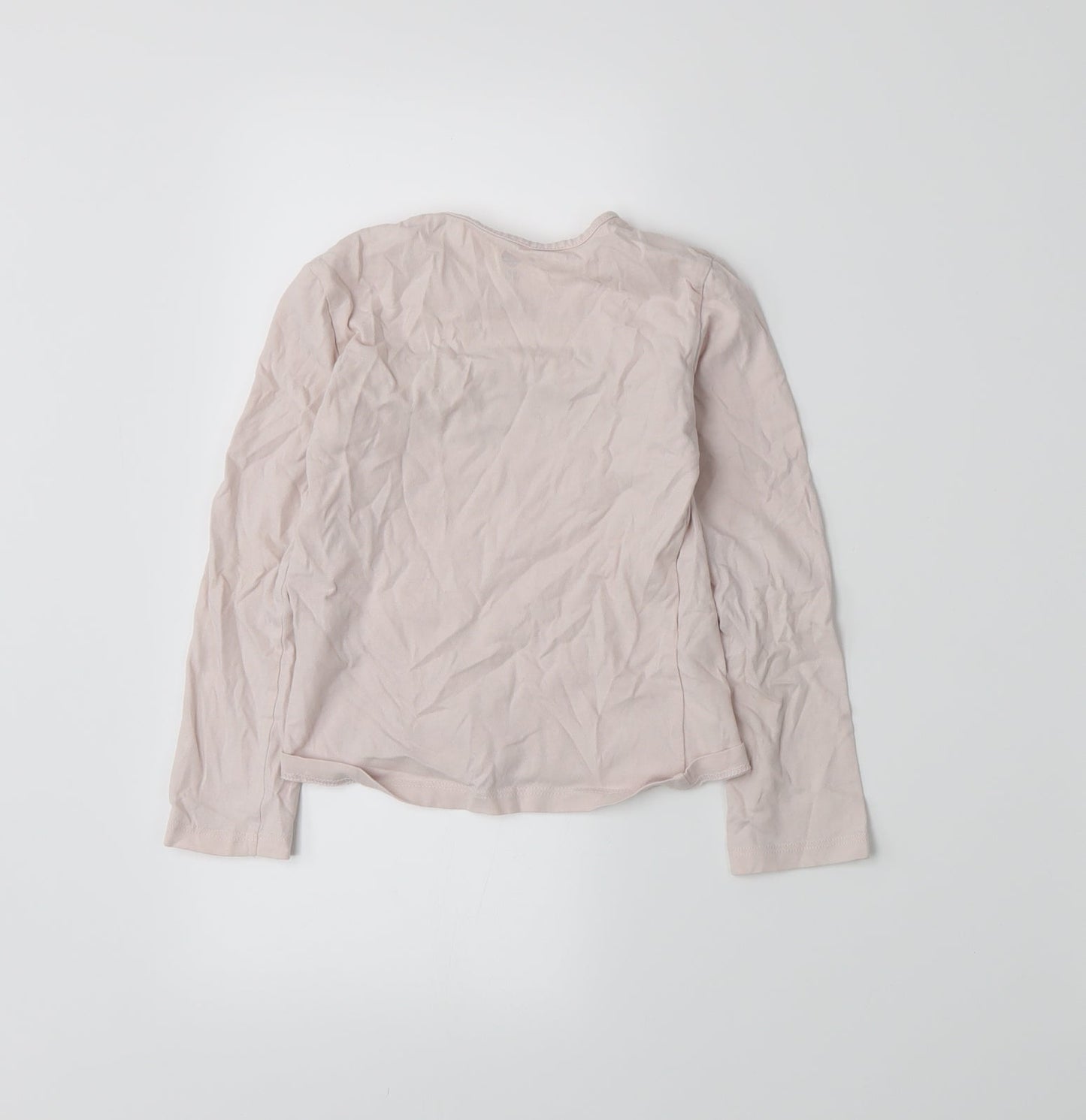 Preworn Girls Pink  Jersey Basic T-Shirt Size 6-9 Months