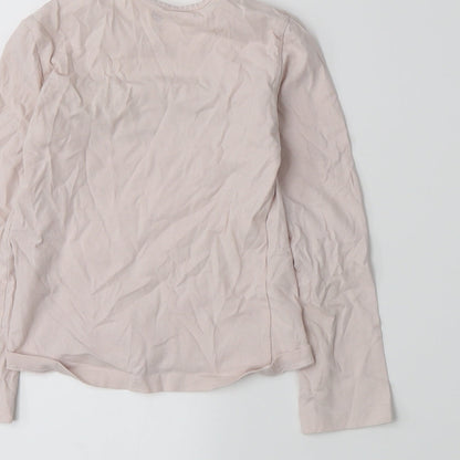 Preworn Girls Pink  Jersey Basic T-Shirt Size 6-9 Months