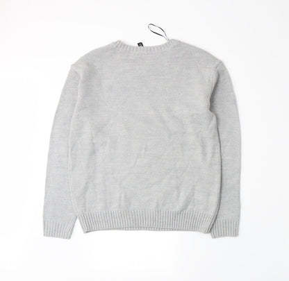 Divided by H&M Mens Grey  Knit Pullover Jumper Size XS