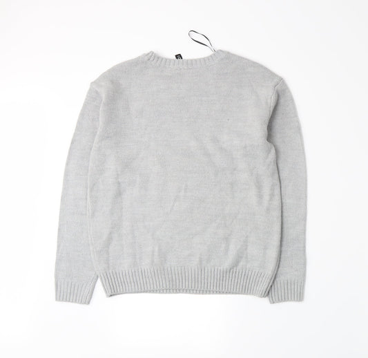 Divided by H&M Mens Grey  Knit Pullover Jumper Size XS
