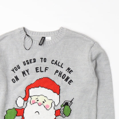 Divided by H&M Mens Grey  Knit Pullover Jumper Size XS