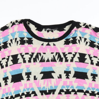 CC Fashion Womens Beige Geometric  Pullover Jumper One Size
