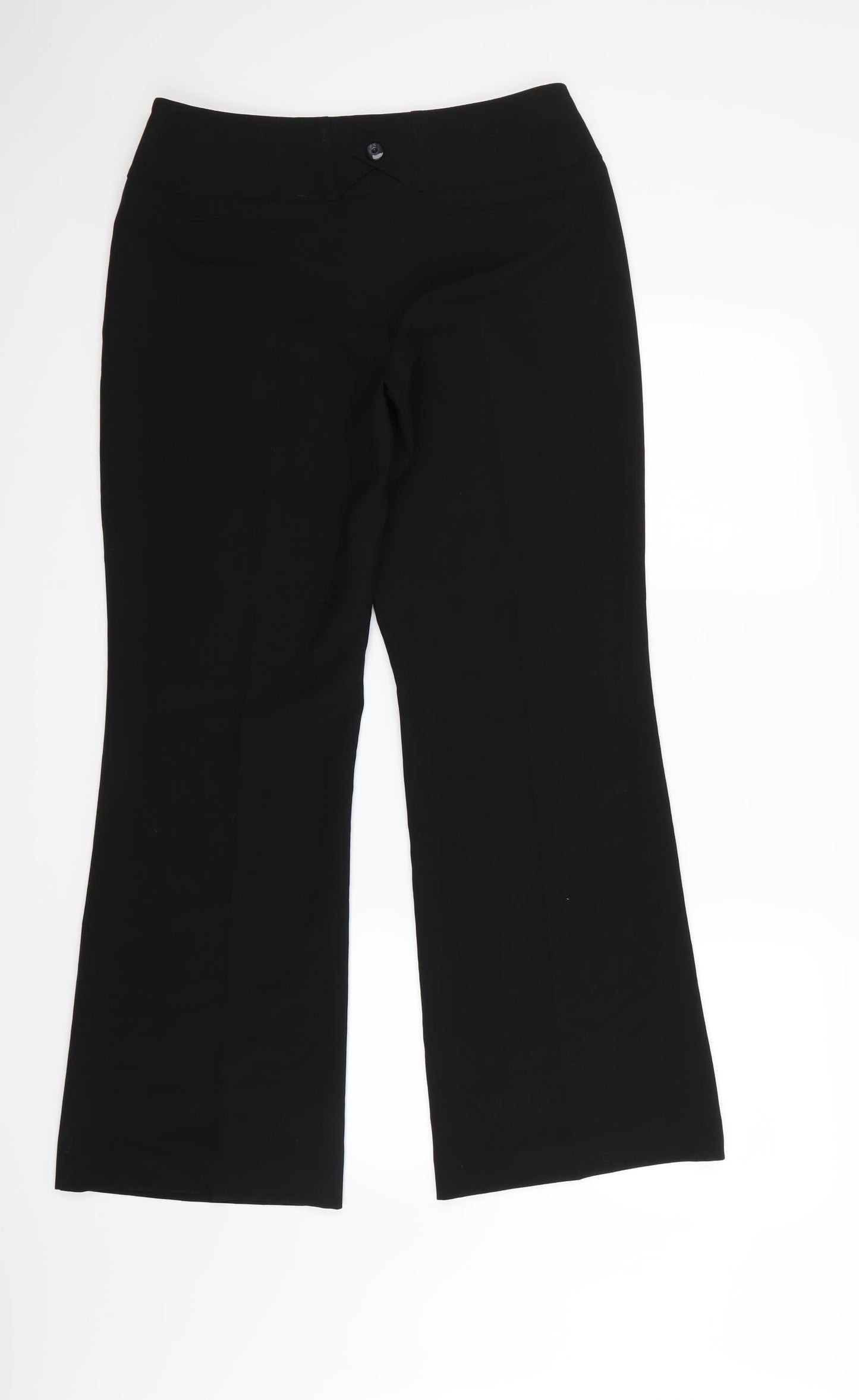 Womens UK Size 12 Debenhams Regular Fit Dress Pants Black Trousers