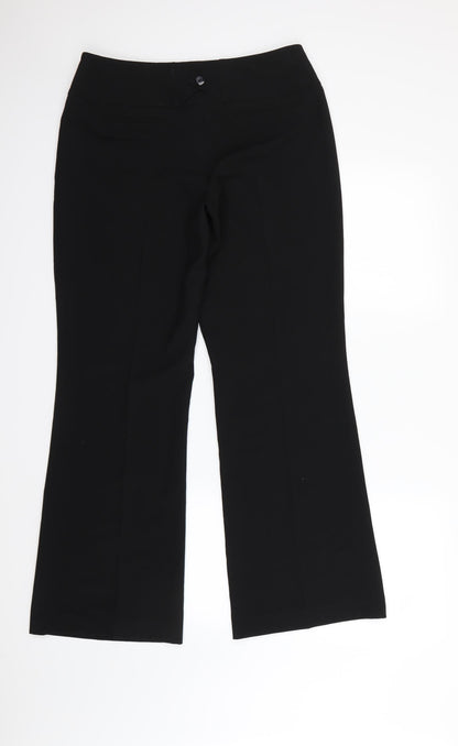 Womens UK Size 12 Debenhams Regular Fit Dress Pants Black Trousers
