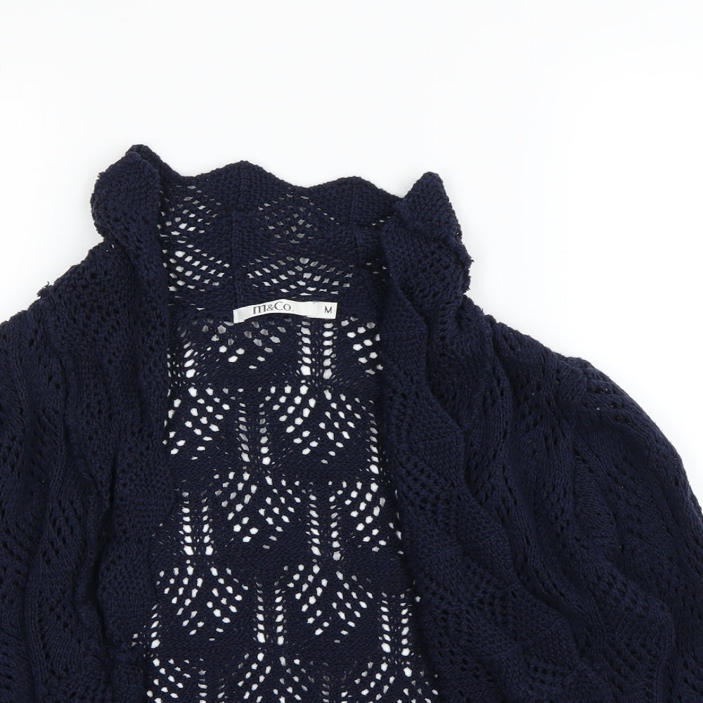 M&Co Womens Blue   Cardigan Jumper Size M