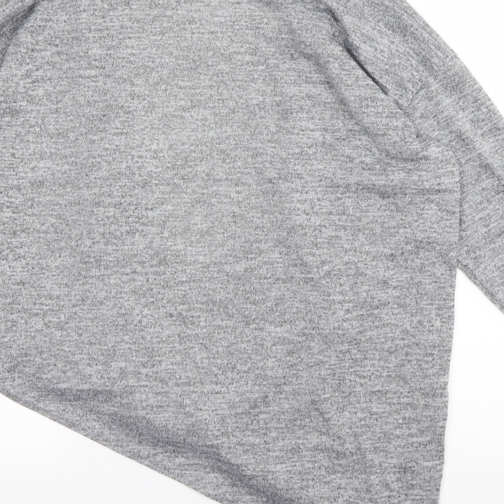Womens UK Size M Boohoo Grey Wrap Blouse