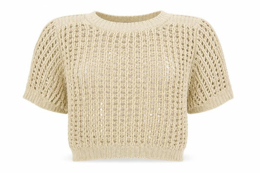 Et Vous Womens Beige  Knit Pullover Jumper Size 16