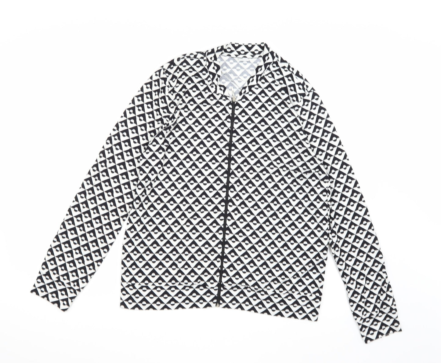 Privacy  Womens Multicoloured Geometric  Full Zip Sweatshirt Size 14