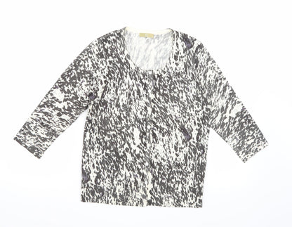 TU Womens Multicoloured Animal Print Knit Cardigan Jumper Size 10