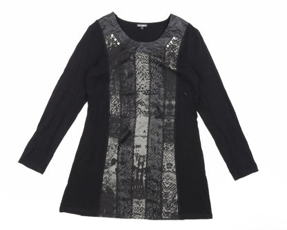 Womens UK Size S CASAMIA Black Basic Blouse